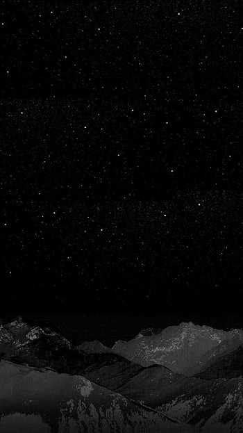 Black Night Stars Winter Mountain Clean HD phone wallpaper