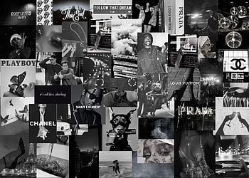 black and white aesthetic laptop, dark aesthetic collage HD wallpaper