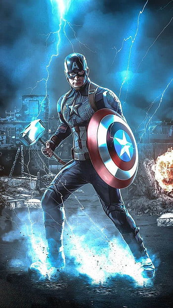 Captain America with Thor Hammer , captain america and thor HD phone wallpaper