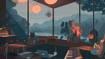Cozy Autumn Rain, Jeff Östberg x Genevieve Lacroix, Digital, 2019 : Art HD wallpaper