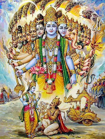 Krishna Reveals His Vishwaroop To Arjuna, krishna arjuna HD phone wallpaper