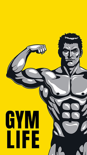 Gym Body, bodybuilding cartoon HD phone wallpaper