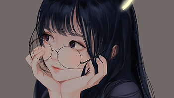 Cute Anime Girl with Glasses – Dist, anime girl pfp HD wallpaper
