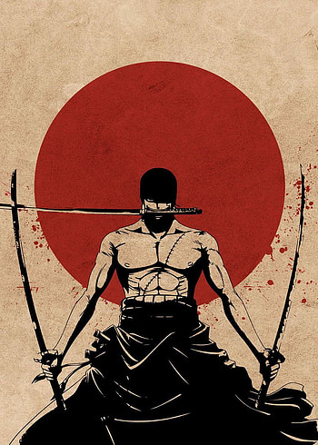 Roronoa Zoro one piece' Poster by Everything Anime, zoro red and black HD phone wallpaper