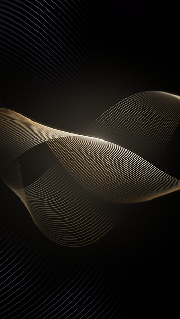Waves, Golden, Dark, Black, , Abstract, amoled gold and black HD phone wallpaper