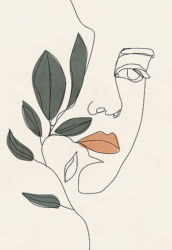 Modern woman line drawing printable wall art art, aesthetic drawings flowers HD phone wallpaper