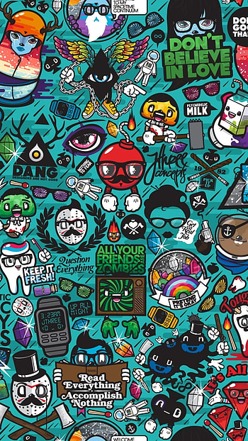 Sticker Bomb , abstract cartoon HD phone wallpaper