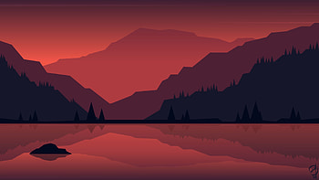 2560x1440 Minimalist Landscape Painting 1440P Resolution , Minimalist , and Backgrounds, 2560x1440 resolution HD wallpaper