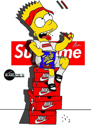 Dope Bart Simpson Supreme, supreme simpsons HD phone wallpaper
