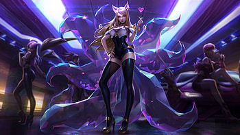 K/DA Ahri Splash Art League of Legends LoL, kda baddest HD wallpaper