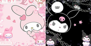 Kuromi and Melody PC HD wallpaper