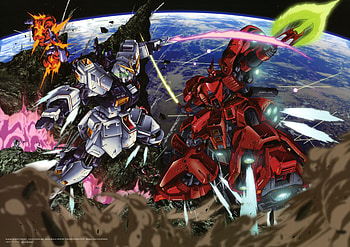 nu gundam and sazabi HD wallpaper