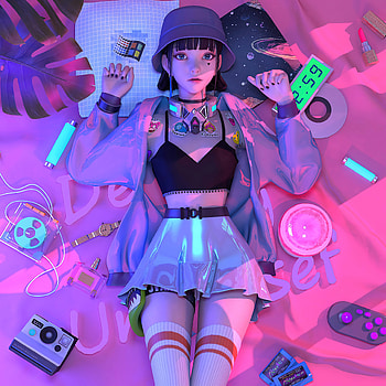 2932x2932 Retro Punk Anime Girl Lying On Bed Ipad Pro Retina Display , Backgrounds, and, retro anime HD phone wallpaper
