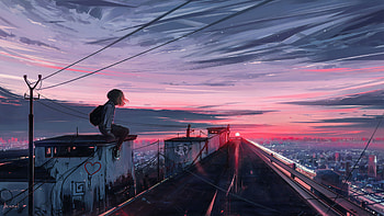 Anime Aesthetic PC on Dog, pink lofi HD wallpaper