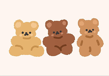 Kawaii Bear Laptop, aesthetic korean bear HD wallpaper