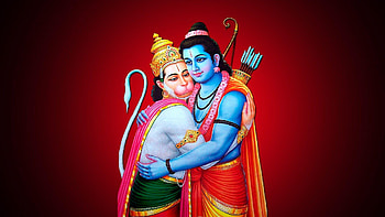 Shree Ram and Hanuman Hug, lord hanuman 3d HD wallpaper