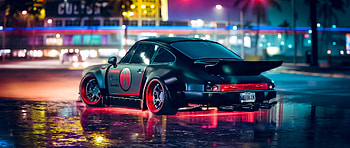 2560x1080 car, sports car, neon, backlight, asphalt dual wide backgrounds HD wallpaper