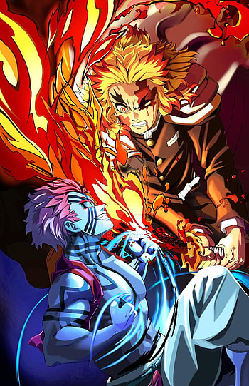 Rengoku vs Akaza by pillowds, rengoku and akaza HD phone wallpaper