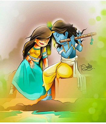 Cute Radha krishna, anime radha and krishna HD phone wallpaper