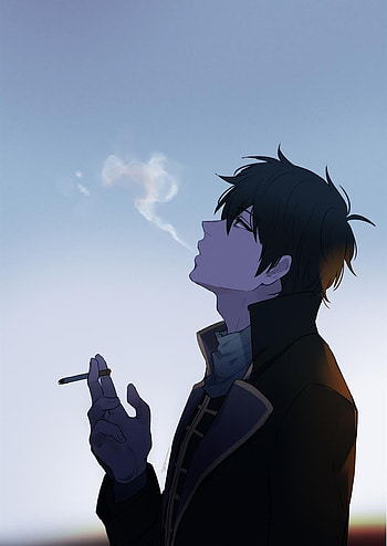 hakei_gh, anime boy smoking HD phone wallpaper