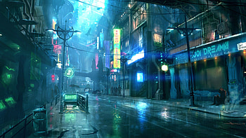 Lofi Rain, anime rain HD wallpaper