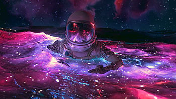 Astronaut In The Ocean, neon spaceman HD wallpaper