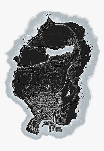 Gta V Map Black And White, Png HD phone wallpaper