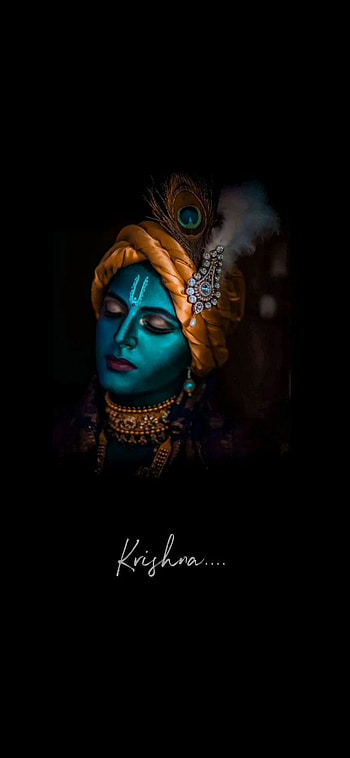 Lord krishna black HD phone wallpaper