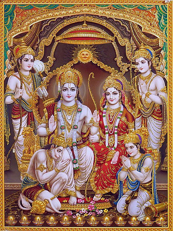 Glitter Poster of Ram Darbar HD phone wallpaper