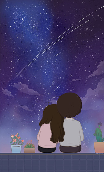Cartoon Cute Couple Dp, couples dp HD phone wallpaper