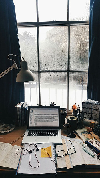 study, work table HD phone wallpaper