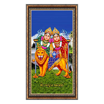 CATALOGWALA Chamunda Mataji Religious Wall Art Painting with Frame, chamunda maa HD phone wallpaper