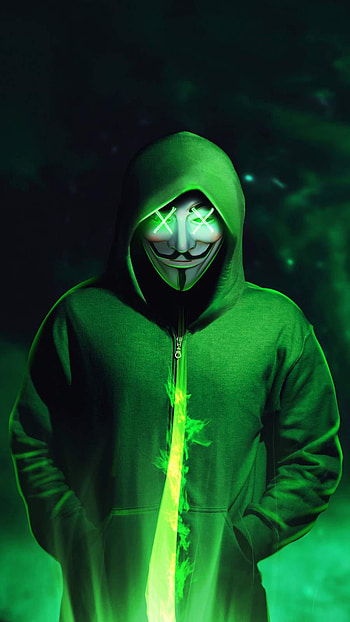 Neon Hacker Mask HD phone wallpaper