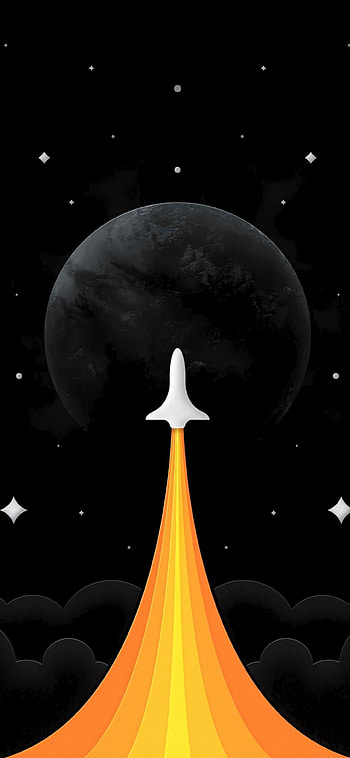 Best Space Rocket Minimal ⋆ Traxzee, 1080x2340 amoled space HD phone wallpaper