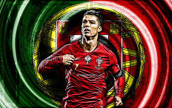 Cristiano Ronaldo, red grunge background, Portugal National Team, soccer, vortex, footballers, Cristiano Ronaldo dos Santos Aveiro, portuguese flag, CR7, Portuguese football team, Cristiano Ronaldo with resolution HD wallpaper