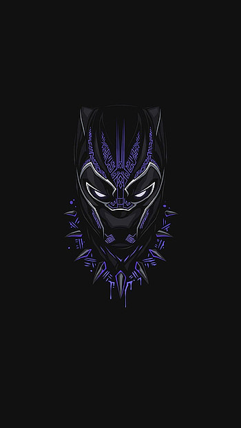 Black Panther Purple Minimal , neon black panther HD phone wallpaper