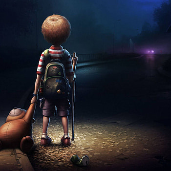 Alone And Sad Boy, sad alone cartoon boy HD phone wallpaper