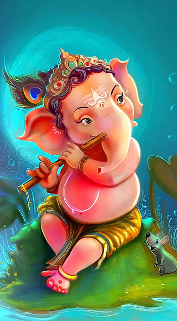 Lovely Lord Ganesha, cute god HD phone wallpaper