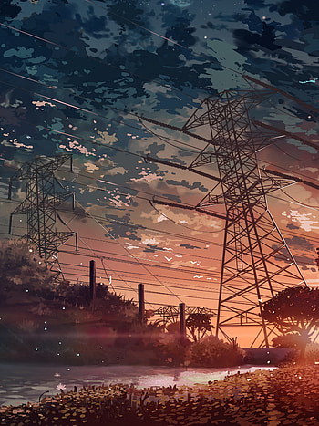 Anime Scenery Sunset, ipad anime aesthetic HD phone wallpaper