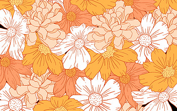 flores de color naranja fondo de escritorio, aesthetic spring pc HD wallpaper