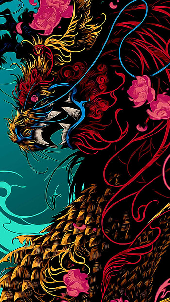 Japanese Dragon, japan style HD phone wallpaper