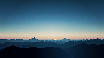Mountains Landscape Sunrise Minimalist Minimalism HD wallpaper