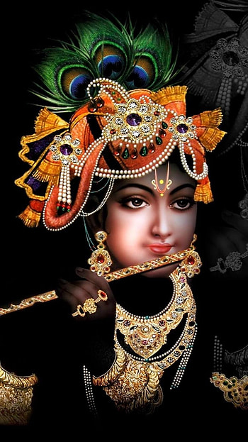 Shri Krishna in Black Backgrounds, krishna mobile HD phone wallpaper