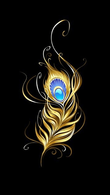 Black and gold, black krishna HD phone wallpaper