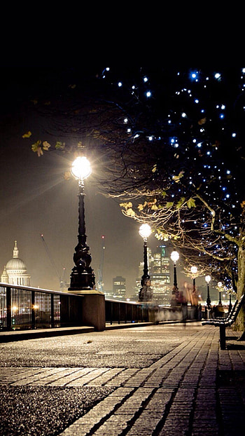 Dark Night Street Lamp Shiny Light, street lights HD phone wallpaper