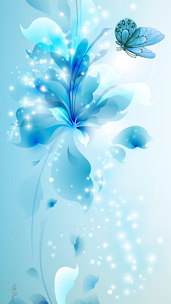 Blue, Turquoise, light, abstract, butterfly, flowers, apple, , clean, bea… in 2020, light colour abstract mobile HD phone wallpaper