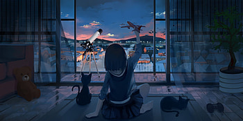 Aesthetic Anime Gifs Laptop Rain, gaming anime girl aesthetic HD wallpaper