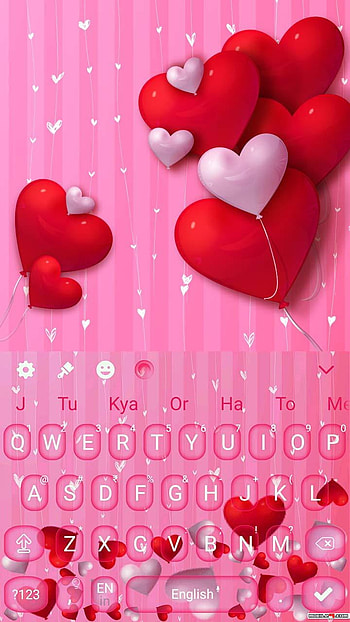 Gravity Hearts keyboard Theme GO Keyboard Themes HD phone wallpaper