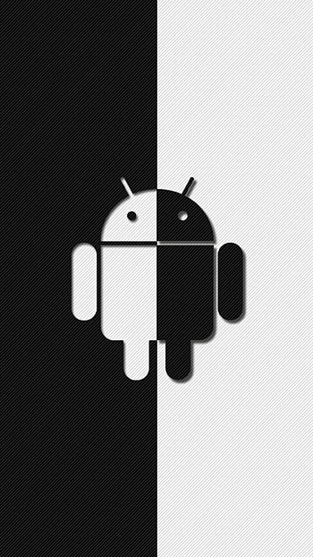logo Android hitam dan putih, hitam putih HD phone wallpaper