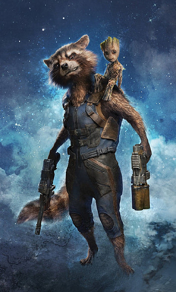 Rocket Raccoon And Baby Groot Summer Of Heroes, groot marvel mobile HD phone wallpaper